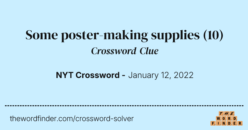 Some poster-making supplies crossword clue image