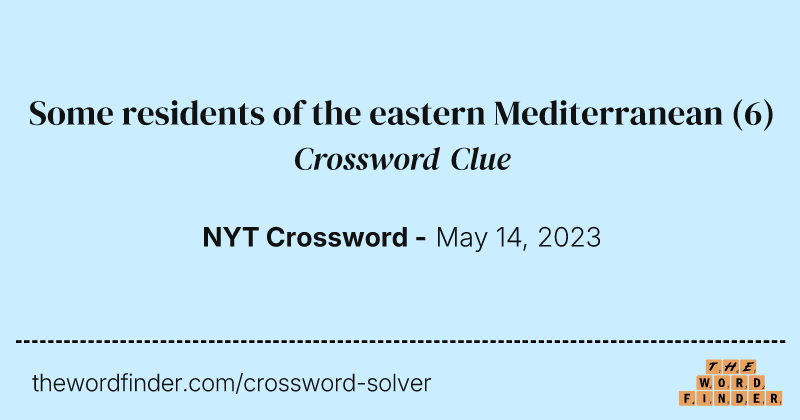 Some residents of the eastern Mediterranean crossword clue image