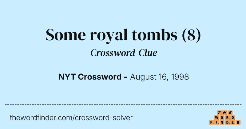 Some royal tombs crossword clue image