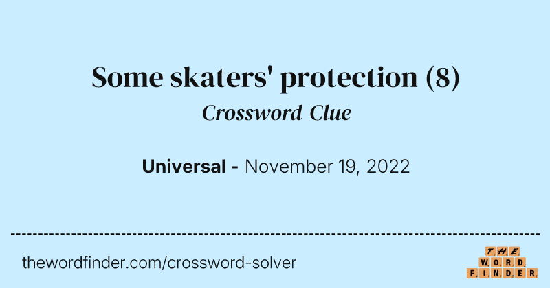 Some skaters' protection crossword clue image