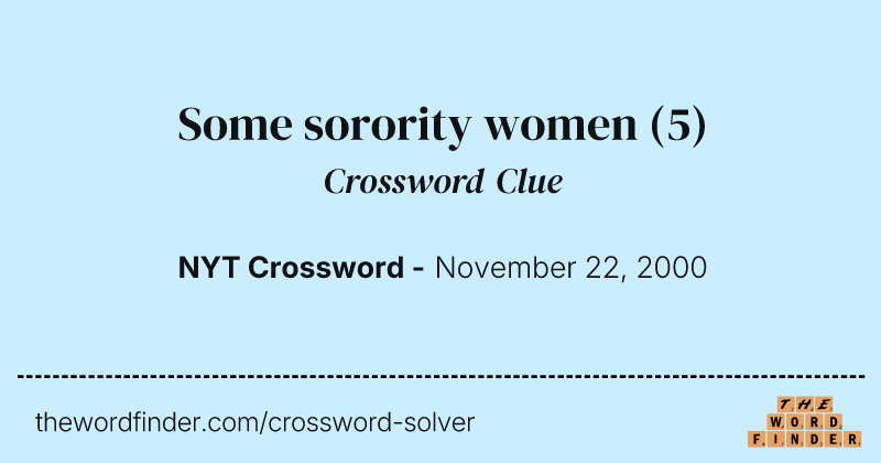 Some sorority women crossword clue image