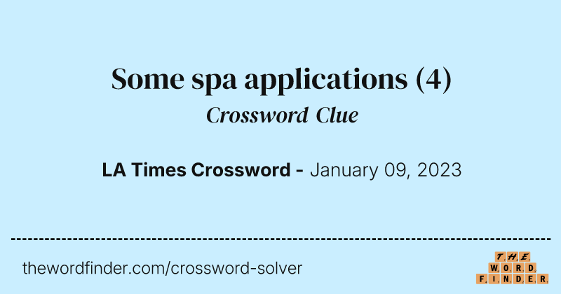 Some spa applications crossword clue image