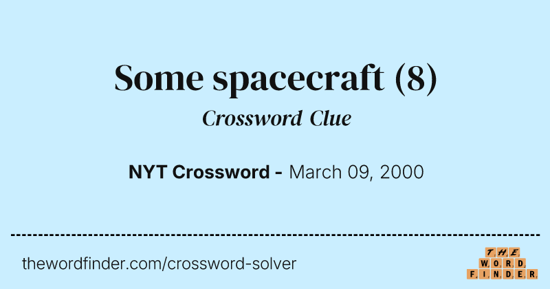 Some spacecraft crossword clue image