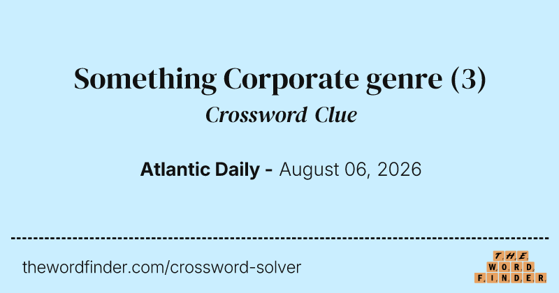 Something Corporate genre crossword clue image