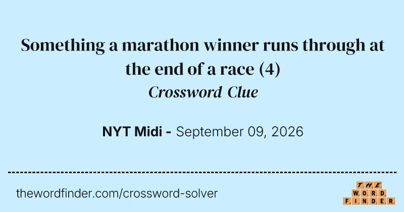 Something a marathon winner runs through at the end of a race crossword clue image