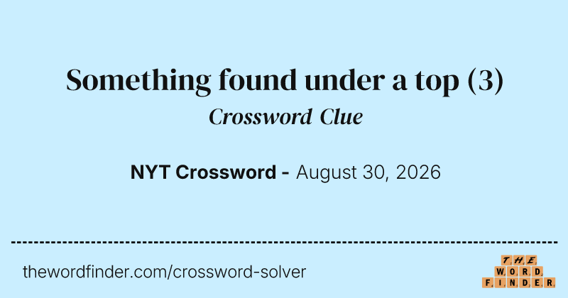 Something found under a top crossword clue image