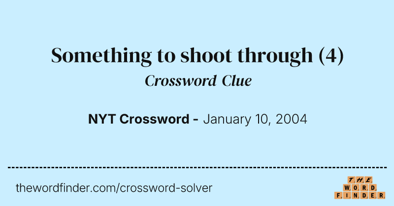 Something to shoot through crossword clue image