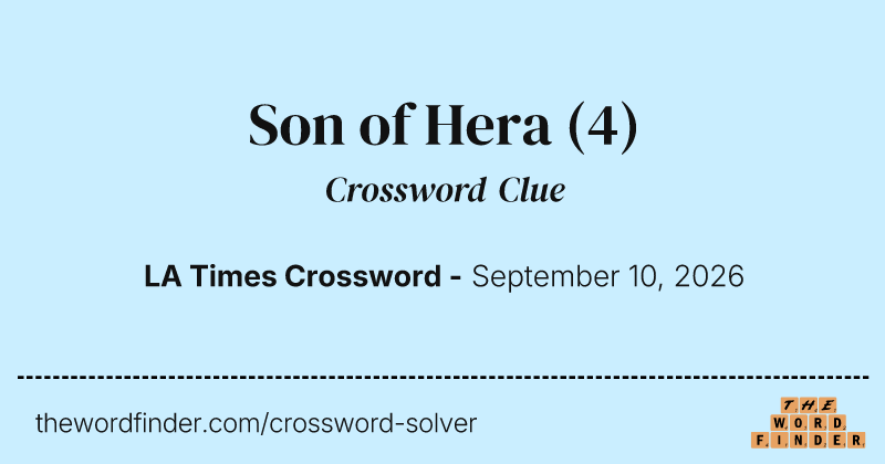 Son of Hera crossword clue image