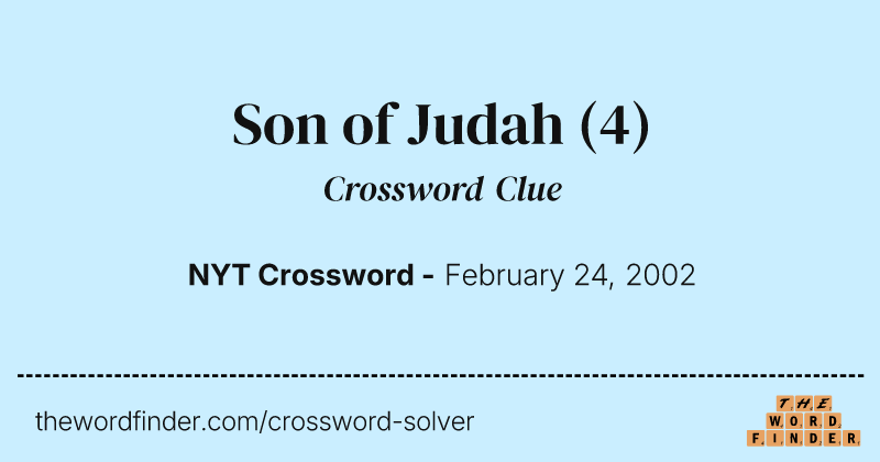 Son of Judah crossword clue image