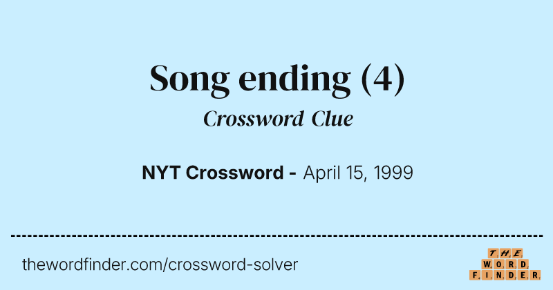 Song ending crossword clue image