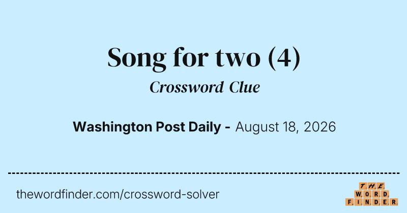 Song for two crossword clue image