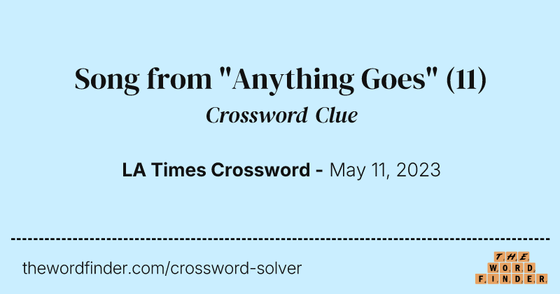 Song from "Anything Goes" crossword clue image