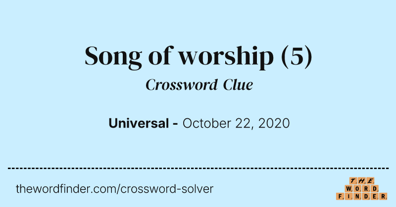 Song of worship crossword clue image