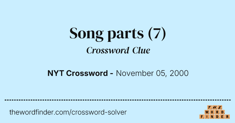 Song parts crossword clue image