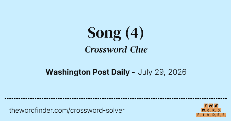 Song crossword clue image