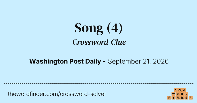 Song crossword clue image