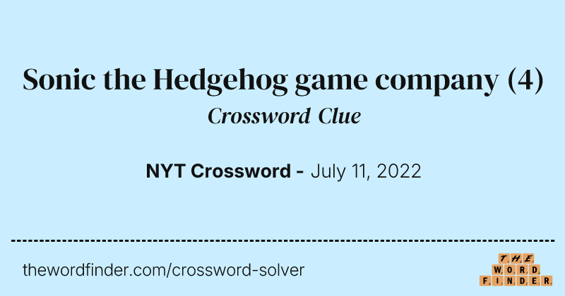 Sonic the Hedgehog game company crossword clue image