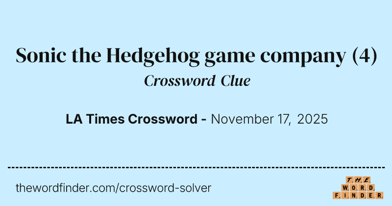 Sonic the Hedgehog game company crossword clue image