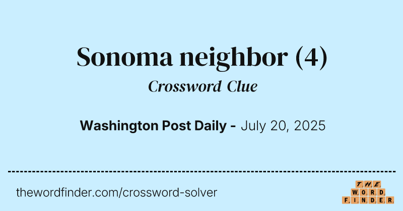 Sonoma neighbor crossword clue image