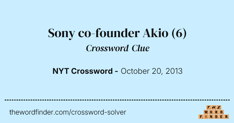 Sony co-founder Akio crossword clue image
