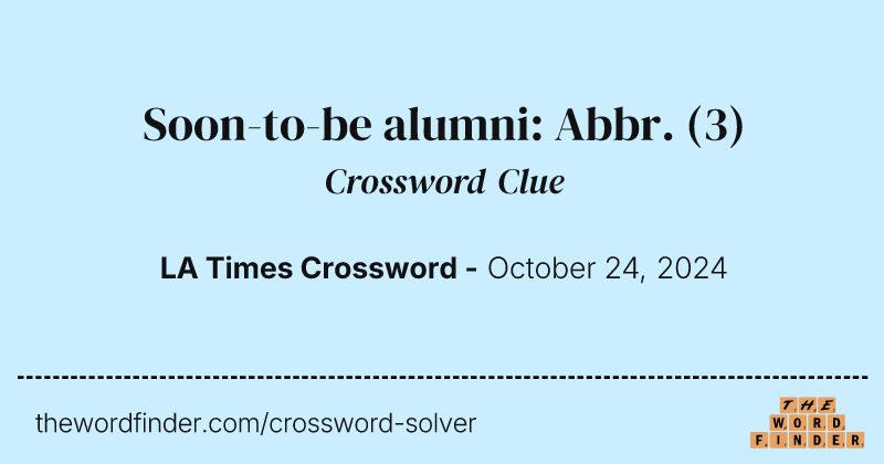 Soon-to-be alumni: Abbr. crossword clue image