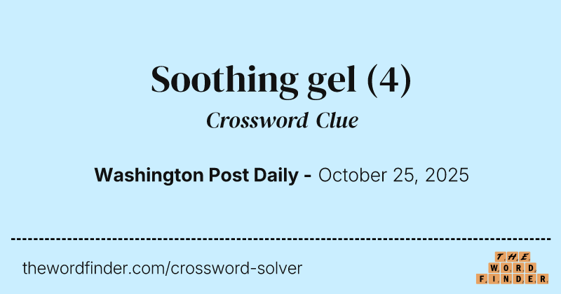 Soothing gel crossword clue image
