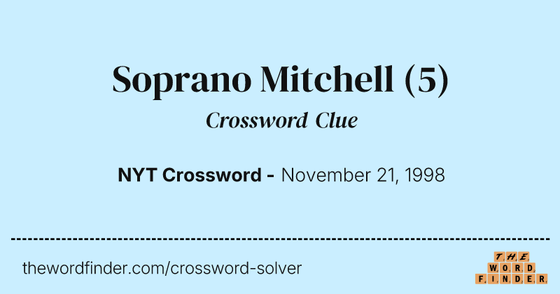 Soprano Mitchell crossword clue image