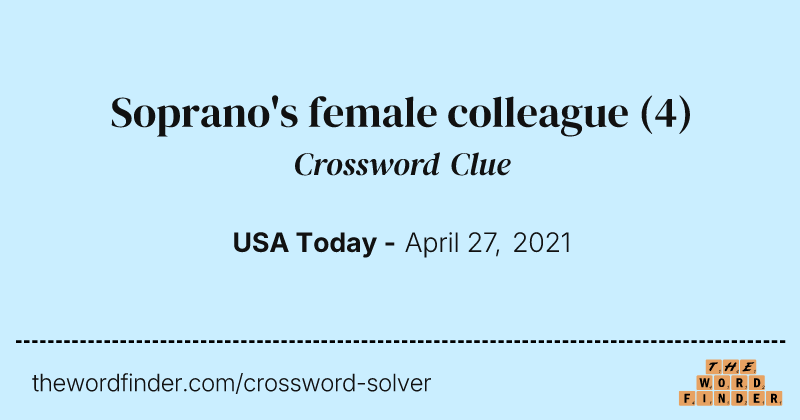 Soprano's female colleague crossword clue image