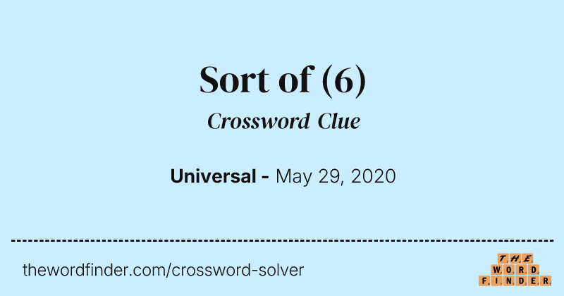 Sort of crossword clue image