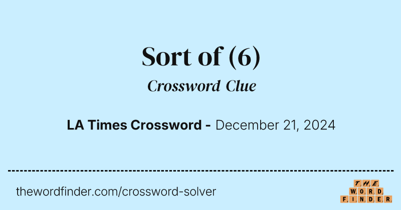 Sort of crossword clue image