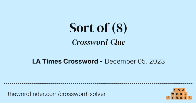 Sort of crossword clue image