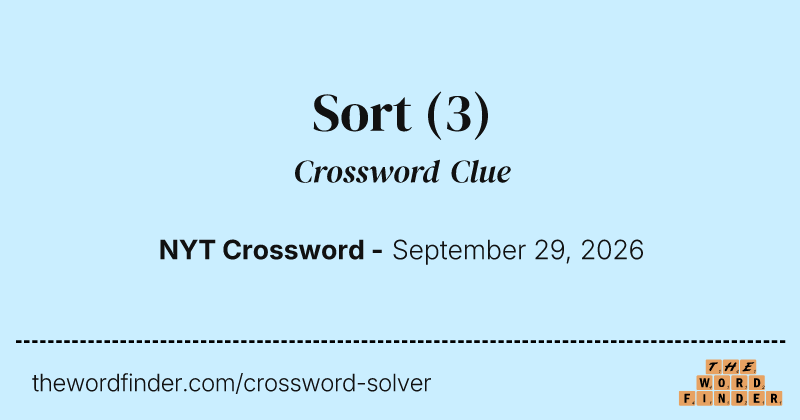 Sort crossword clue image