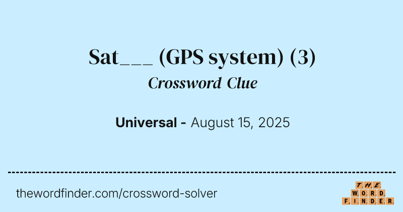 Sat___ (GPS system) crossword clue image