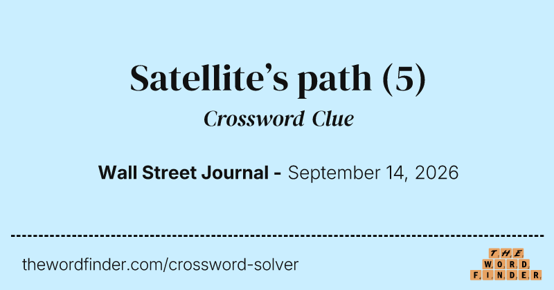 Satellite’s path crossword clue image