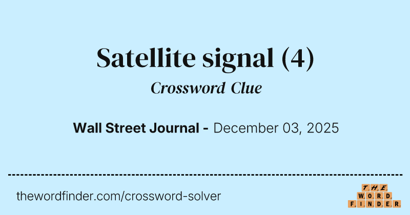 Satellite signal crossword clue image