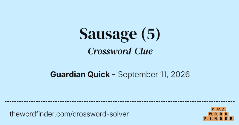 Sausage crossword clue image