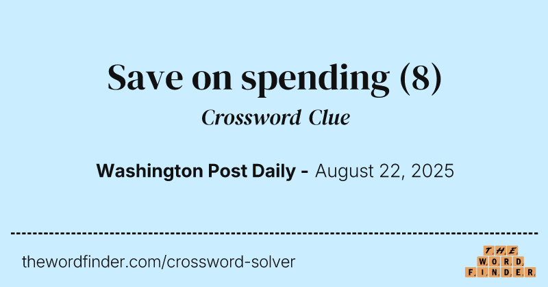 Save on spending crossword clue image