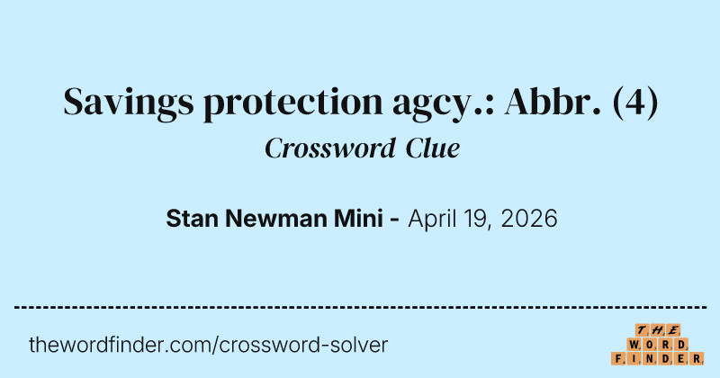 Savings protection agcy.: Abbr. crossword clue image