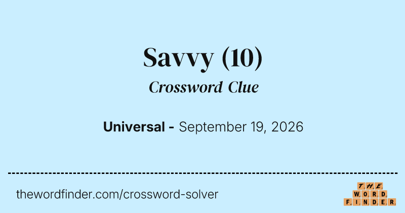Savvy crossword clue image