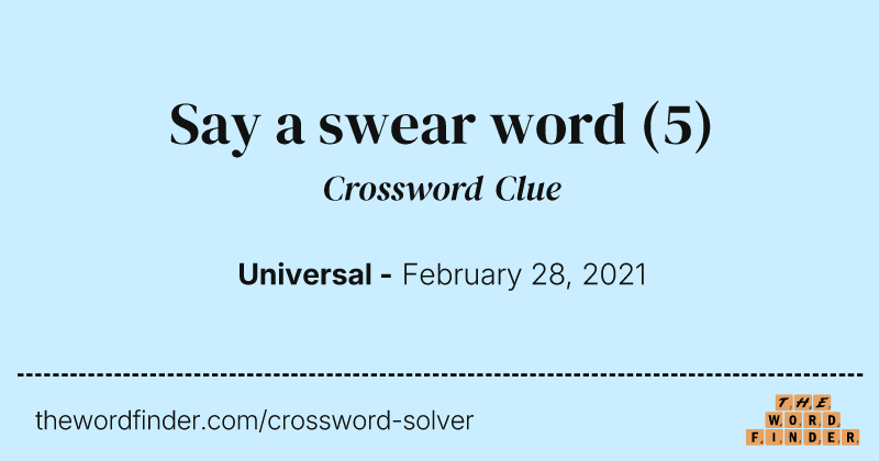 Say a swear word crossword clue image