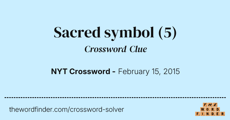 Sacred symbol crossword clue image