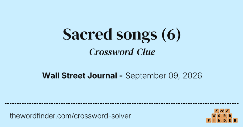 Sacred songs crossword clue image