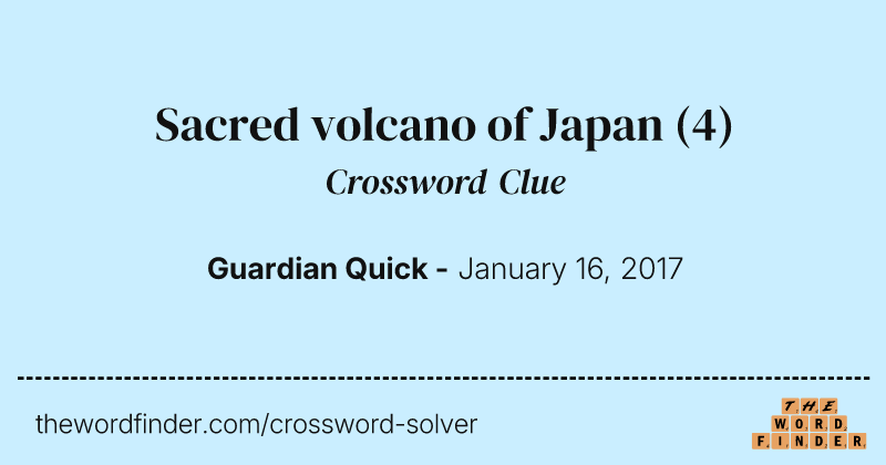 Sacred volcano of Japan crossword clue image