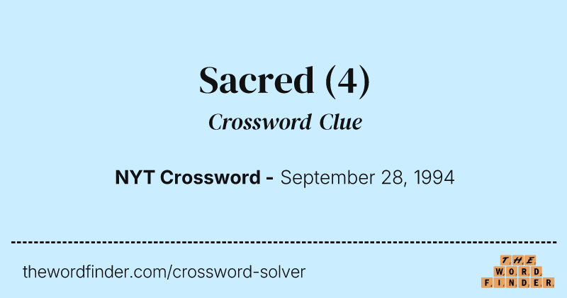 Sacred crossword clue image