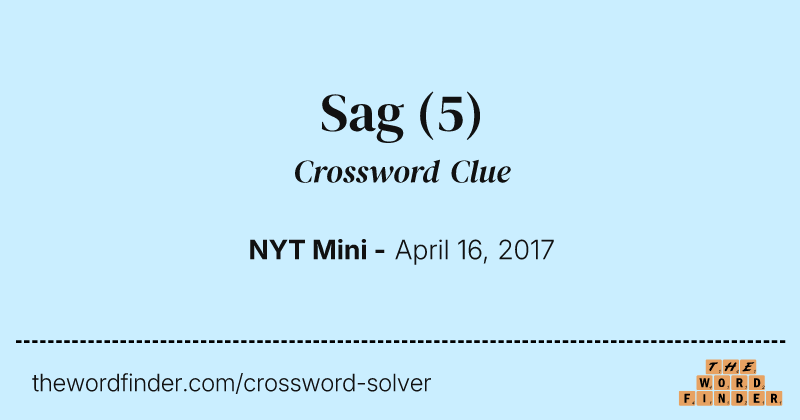 Sag crossword clue image
