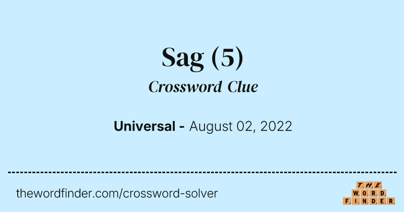 Sag crossword clue image