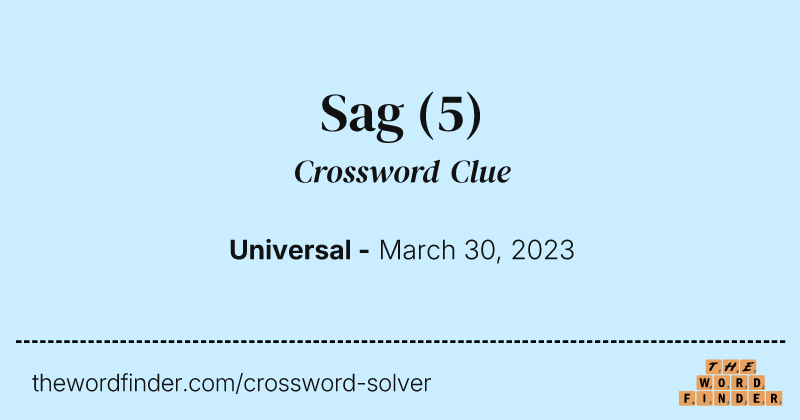 Sag crossword clue image