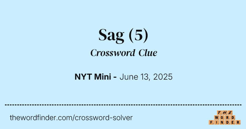 Sag crossword clue image