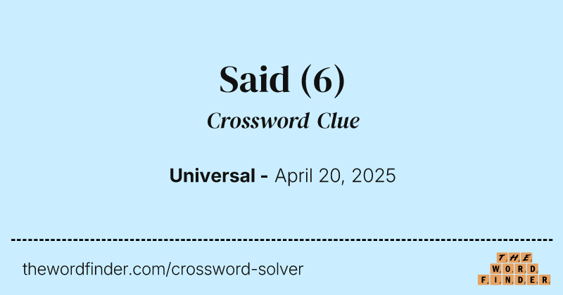 Said crossword clue image