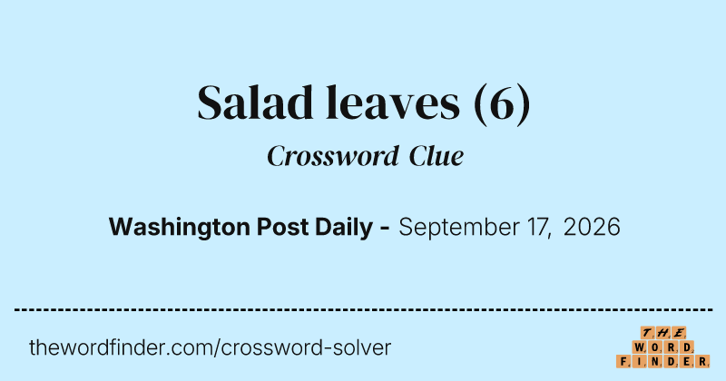 Salad leaves crossword clue image